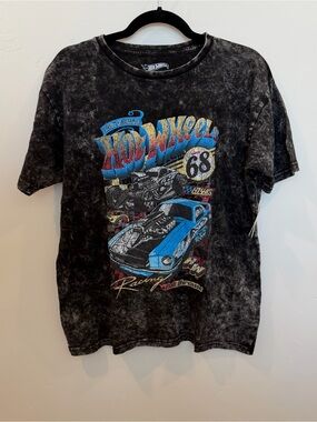 Hot Wheels Graphic T-Shirt, Black Acid Wash, M-XL